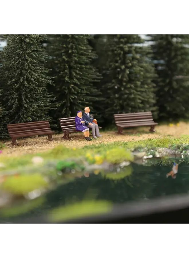 HO Scale Model People And Bench Set Couple Style Red With Black - Image 5