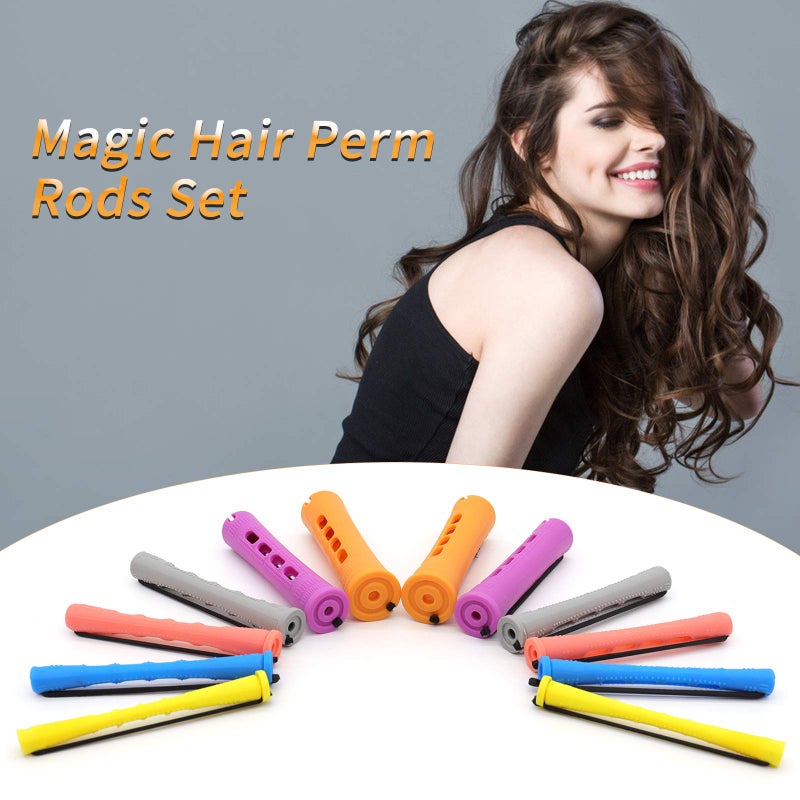 Lovppy 120Pcs Hair Perm Rods Set, 6 Sizes Plastic Hair Cold Wave Rods, Heatless Perming Rods Hair Curlers Rollers with Pintail Comb for Long Short Straight Curly Natural Hair DIY Hairdressing Styling Tools - Image 2