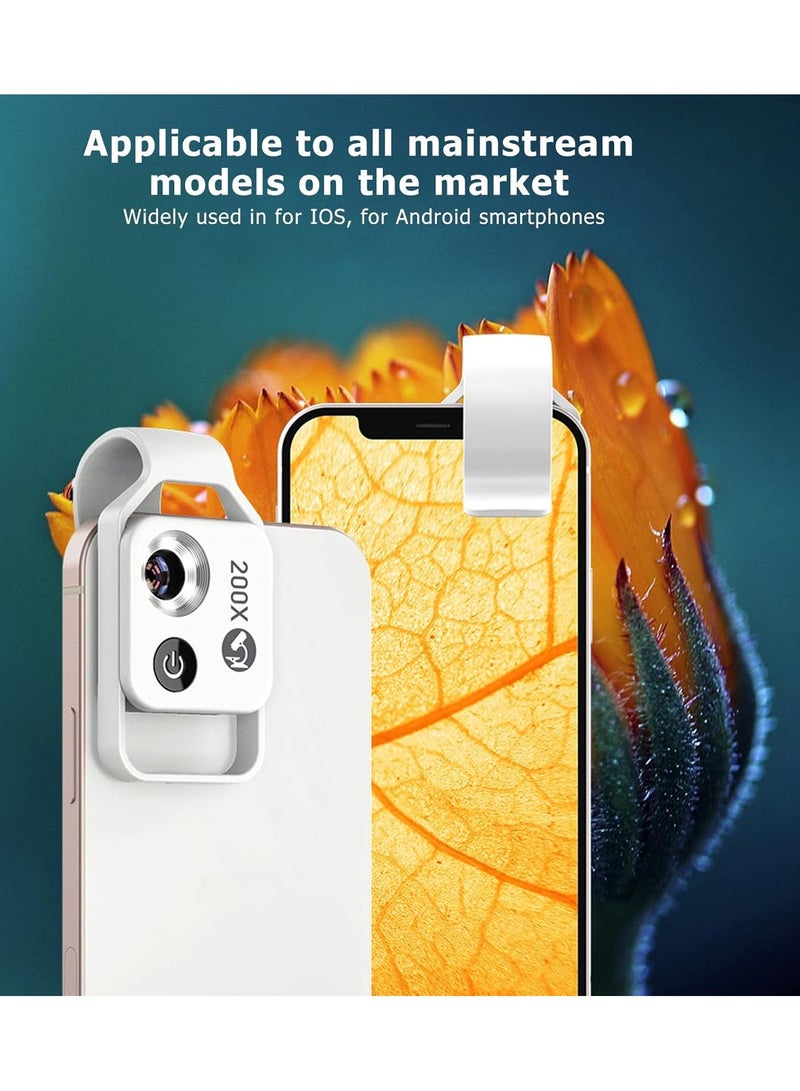 آبيكسل عدسة مكبرة للموبايل بحجم 200X مع عدسة CPL/ضوء LED، عدسة رقمية محمولة للطلاب، مكبر تصوير دقيق عالي الدقة مع مشبك عالمي لمعظم هواتف iPhone/Android، جاهز للاستخدام في التصوير المجهري. - Image 5