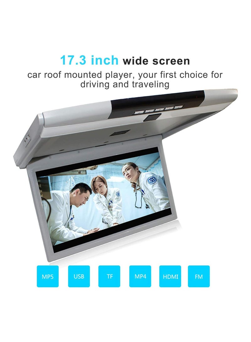SHEZA STAR 1080P Car Video Player, 15 Inch HD Wide Screen Car Overhead Roof Mounted Monitor Ultra-Thin Flip Down TV for Cars Support FM/IR/USB/SD/HDMI Input - Image 2