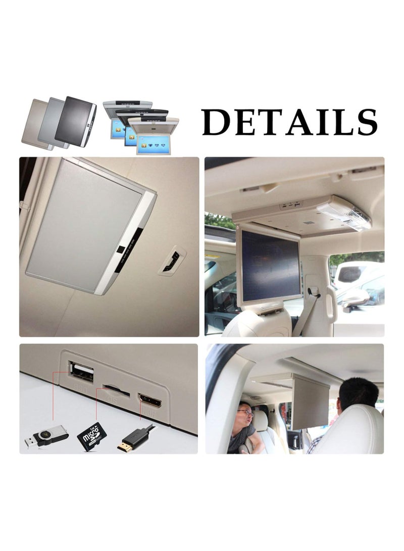SHEZA STAR 1080P Car Video Player, 15 Inch HD Wide Screen Car Overhead Roof Mounted Monitor Ultra-Thin Flip Down TV for Cars Support FM/IR/USB/SD/HDMI Input - Image 5