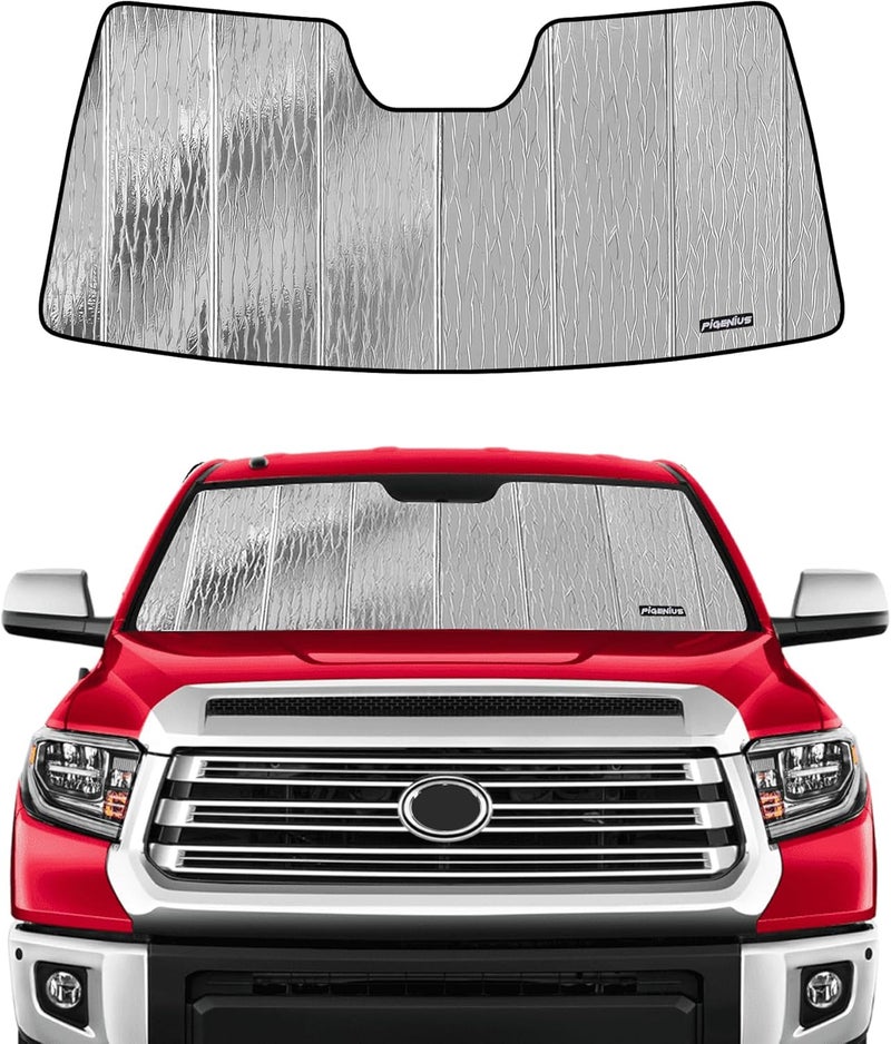 Pigenius Front Windshield Sun Shade for Toyota Tundra (2014-2021) - Premium Folding Car Sun Visor Shade - Image 1