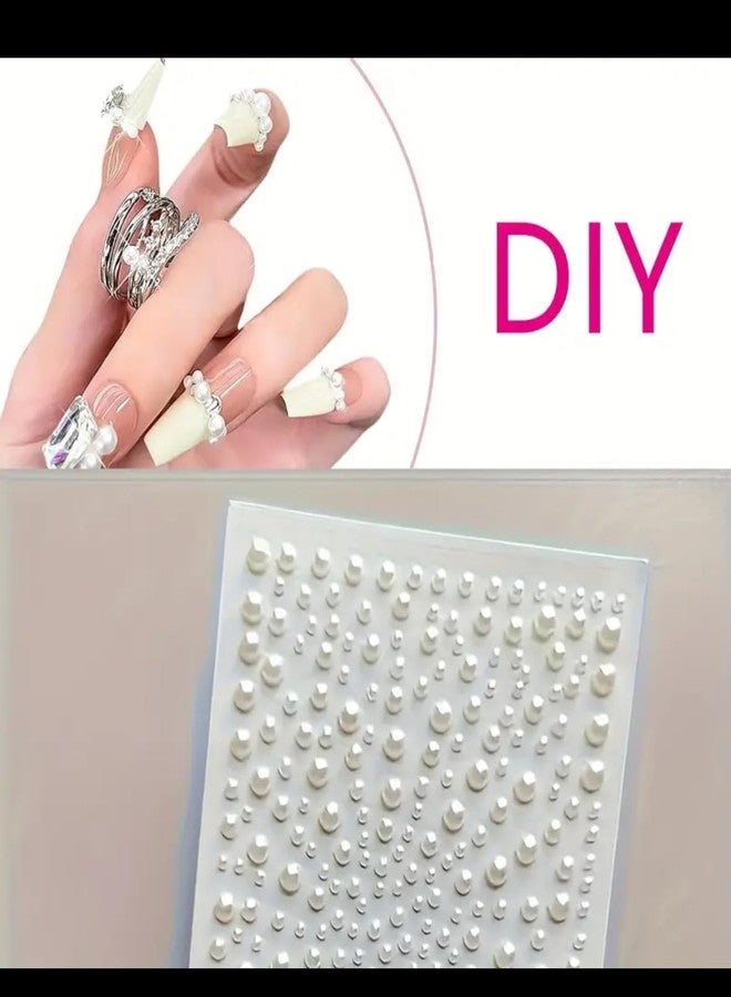 EPARTY ملصقات شعر لؤلؤية، أحجار كريمة ذاتية اللصق للوجه، مجوهرات تزيينية للجسم يمكنكِ صنعها بنفسكِ لمكياج الزفاف وفن الأظافر - Image 3