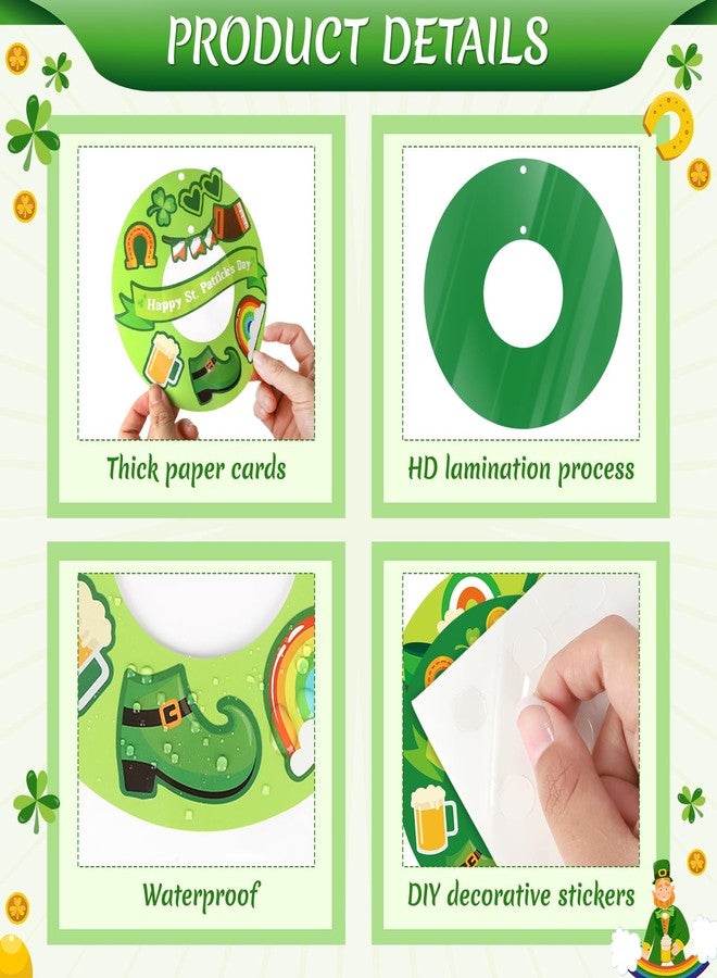 COCHIE DIY Happy St. Patrick's Day Crafts Kit Set of 24, Paper Cardstock Saint Patrick Shamrock Wreath Crafts Pot of Gold Craft Kits for Classroom Activities Home Decorations (Wreath) - Image 3