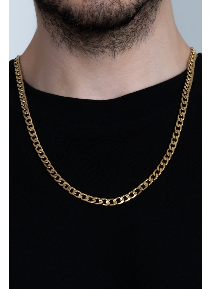 Takı Dükkanı Jewelry Shop Gold Plated Sailor Steel Men's Chain Necklace 6mm 56CM H081KS  - Image 2