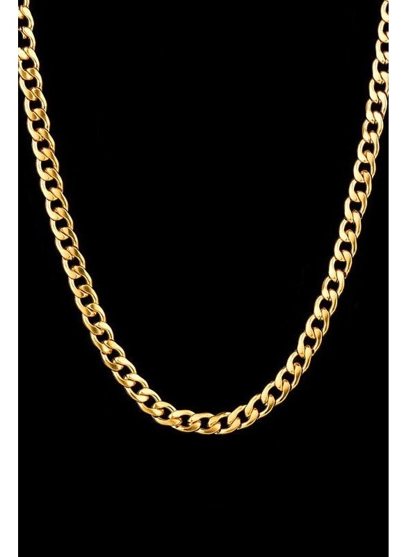 Takı Dükkanı Jewelry Shop Gold Plated Sailor Steel Men's Chain Necklace 6mm 56CM H081KS  - Image 1