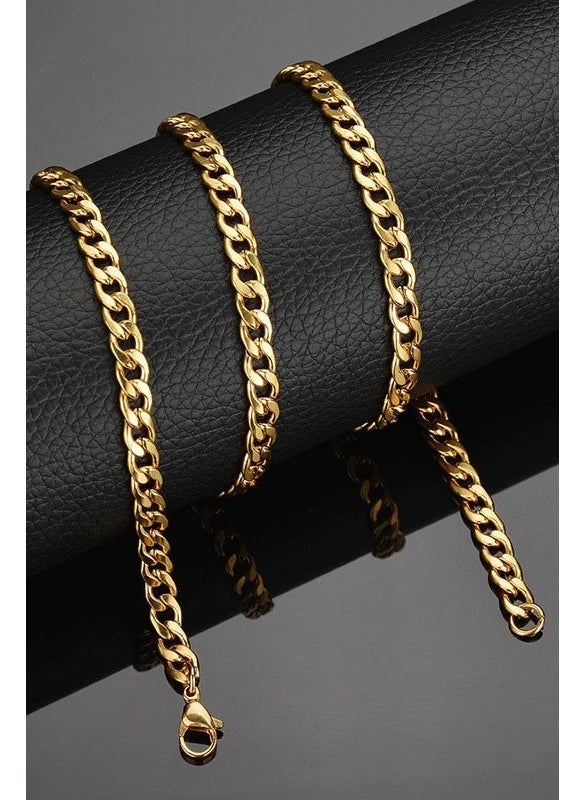 Takı Dükkanı Jewelry Shop Gold Plated Sailor Steel Men's Chain Necklace 6mm 56CM H081KS  - Image 5