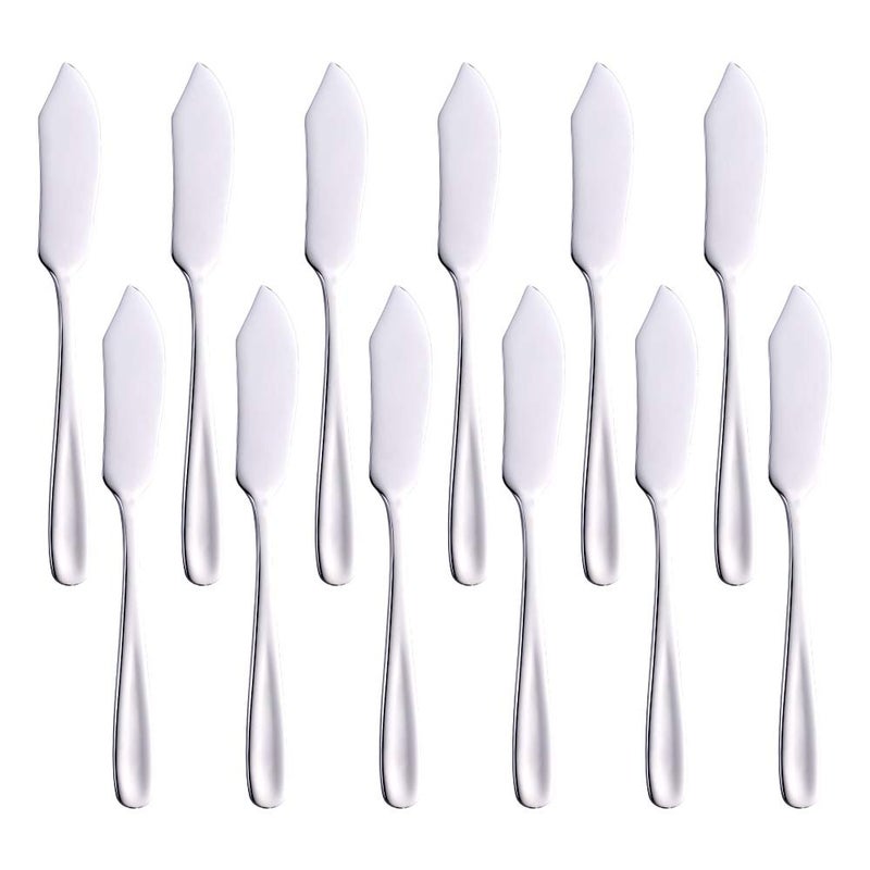 BUY&USE Butter Knives Set of 12 Cheese Spreaders BUYUSE 61Inch 1810 Stainless Steel Silver Kitchen Knives for Butter Sandwich Cheese Mirror Polish 