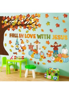 Zonon Fall Classroom Bulletin Board Decorations Christian Fall Love With Jesus Bulletin Board Set Religious Tree Maple Leaf Pumpkin Harvest Cutout For Autumn Thanksgiving Sunday School Church Supply  - Image 5