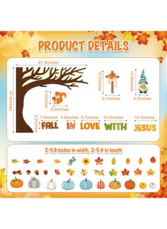 Zonon Fall Classroom Bulletin Board Decorations Christian Fall Love With Jesus Bulletin Board Set Religious Tree Maple Leaf Pumpkin Harvest Cutout For Autumn Thanksgiving Sunday School Church Supply  - Image 2