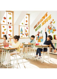 Zonon Fall Classroom Bulletin Board Decorations Christian Fall Love With Jesus Bulletin Board Set Religious Tree Maple Leaf Pumpkin Harvest Cutout For Autumn Thanksgiving Sunday School Church Supply  - Image 4