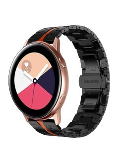 Generic Replacement Strap For Samsung Galaxy Watch Active Armor Stainless Steel Metal Watch Band Black+Red 