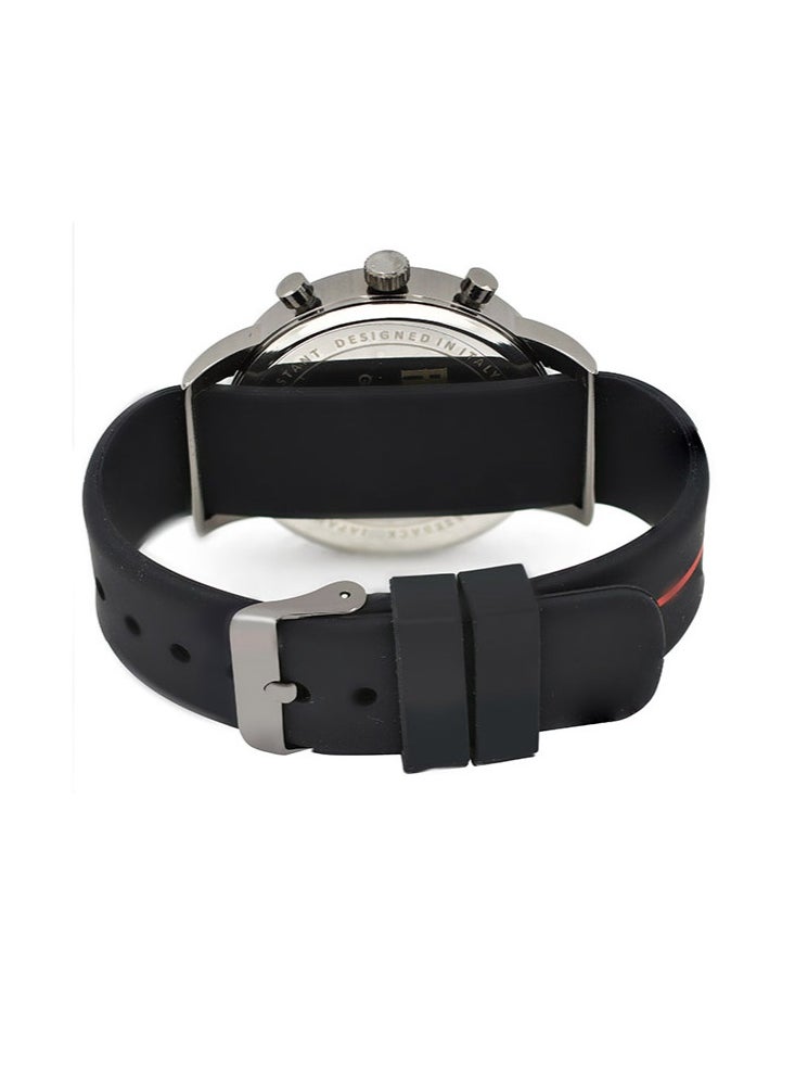 ANDIAMO Men's Analog Silver Case Silver Leather Strap Set Watch  - Image 5