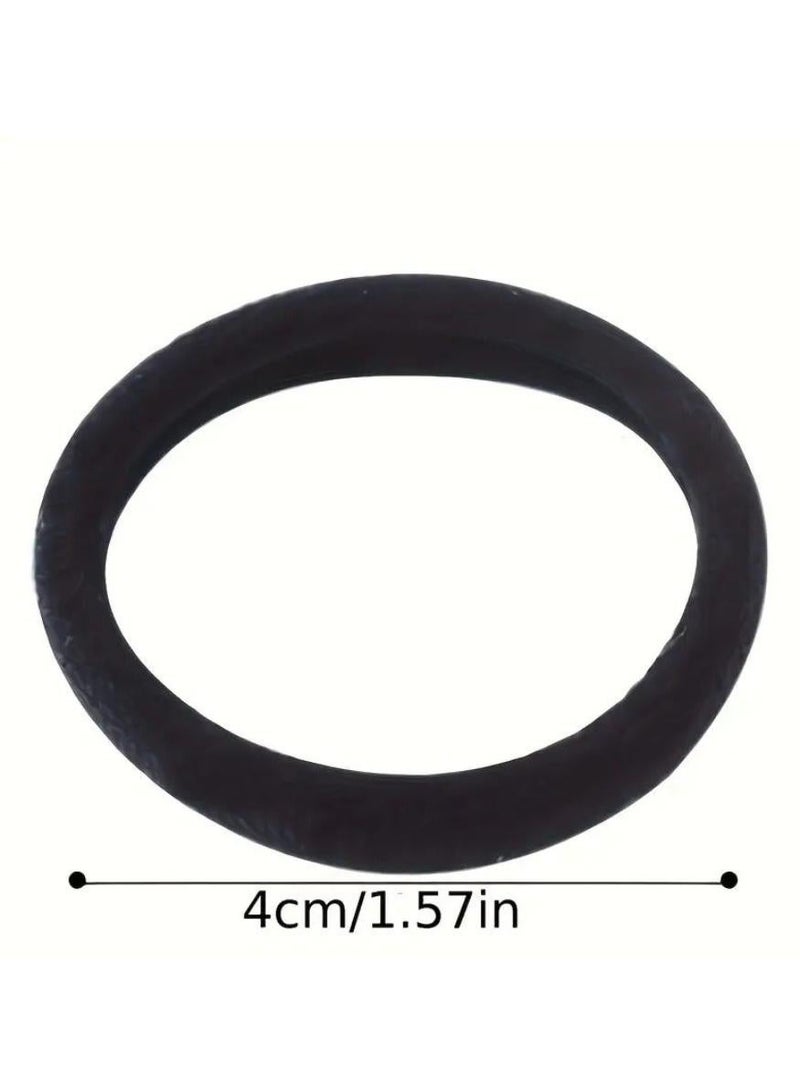MARYA 200PCS Hair Ties, 4cm Diameter Cotton Seamless Elastic Hair Bands, Large Stretch Gentle Hair Elastics for Thick Curly Hair, Slip-Resistant Ponytail Holders for Women, Durable for Home Office Gym Daily Use (Black) - Image 2