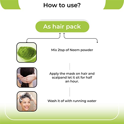 Herbstem 100% Pure & Natural Neem Leaves Powder | Sun Dried & Steamless | For Hair Growth and Face Pack - 100Gm - Image 5