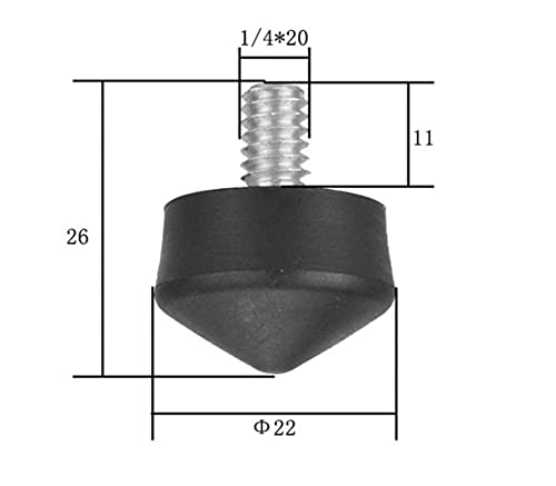Foto&Tech 3 Pieces Universal Anti Slip Rubber Tripod Feet Compatible with Benro Gitzo Induro Kingjoy Manfrotto, Thread Tripod Foot Replacement for Smooth and Uneven Surfaces (1/4) - Image 4