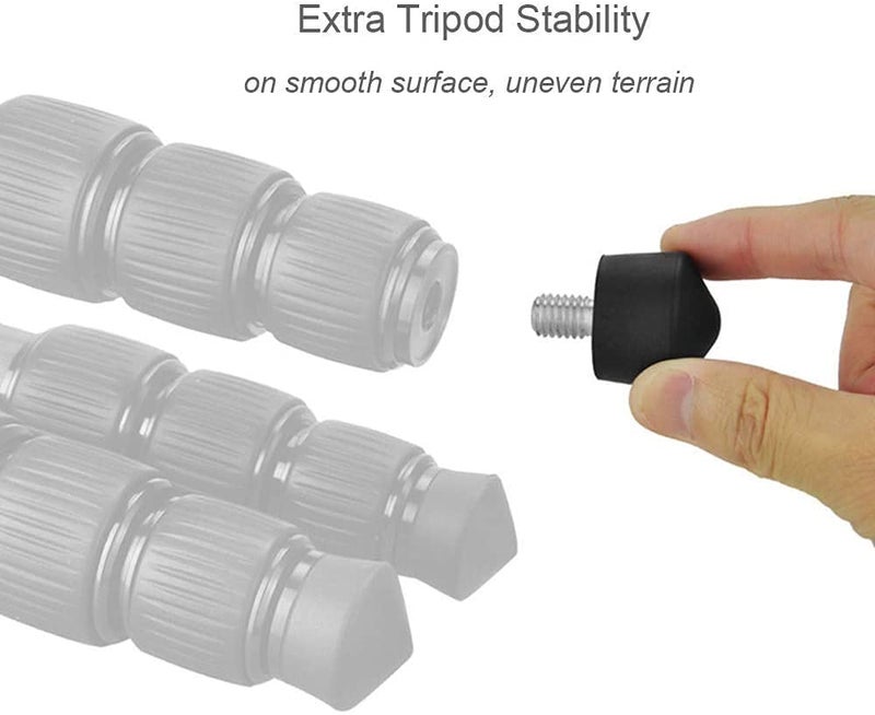 Foto&Tech 3 Pieces Universal Anti Slip Rubber Tripod Feet Compatible with Benro Gitzo Induro Kingjoy Manfrotto, Thread Tripod Foot Replacement for Smooth and Uneven Surfaces (1/4) - Image 3