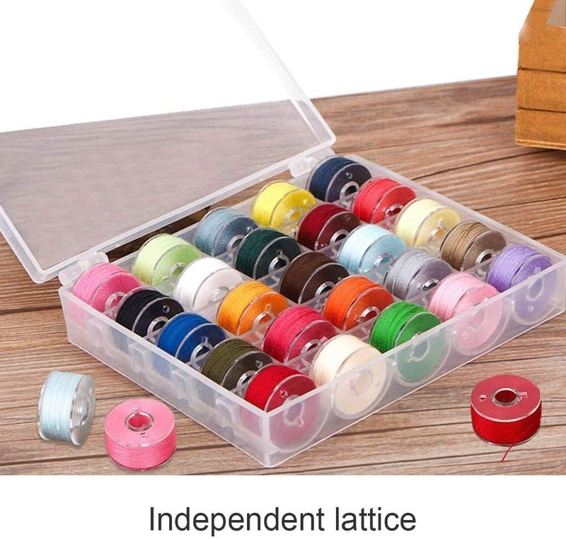 BAGTeck Bobbin Box,Machine Bobbin Organizer Plastic Case,Transparent 25 Slots Empty Bobbins Spools Box，Sewing Craft Plastic Case Storage Box for Sewing Machine - Image 2