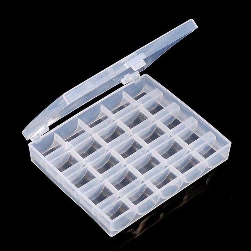 BAGTeck Bobbin Box,Machine Bobbin Organizer Plastic Case,Transparent 25 Slots Empty Bobbins Spools Box，Sewing Craft Plastic Case Storage Box for Sewing Machine - Image 5