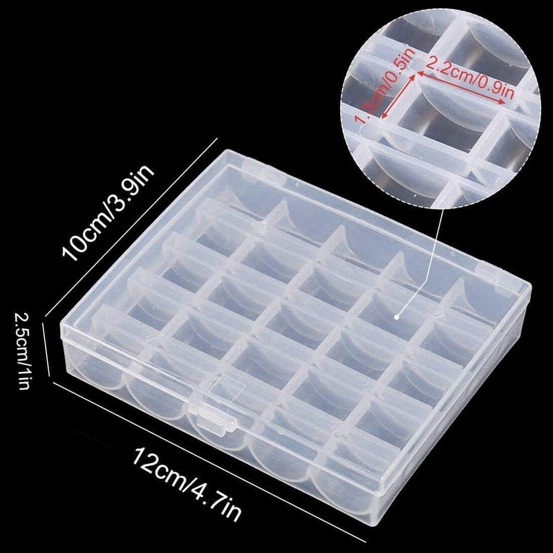 BAGTeck Bobbin Box,Machine Bobbin Organizer Plastic Case,Transparent 25 Slots Empty Bobbins Spools Box，Sewing Craft Plastic Case Storage Box for Sewing Machine - Image 4