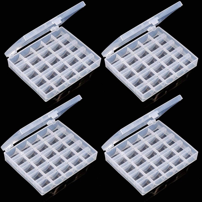 BAGTeck Bobbin Box,Machine Bobbin Organizer Plastic Case,Transparent 25 Slots Empty Bobbins Spools Box，Sewing Craft Plastic Case Storage Box for Sewing Machine - Image 1