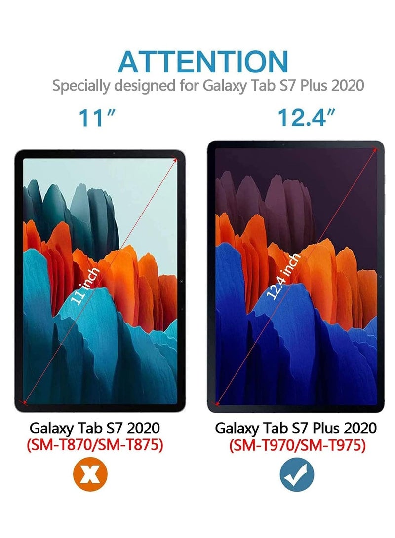 حافظة تابلت لجهاز سامسونج جالكسي تاب S7 FE/ S7 بلس مقاس 12.4 بوصة مع حامل قلم من مادة TPU الناعمة باللون الوردي - Image 5