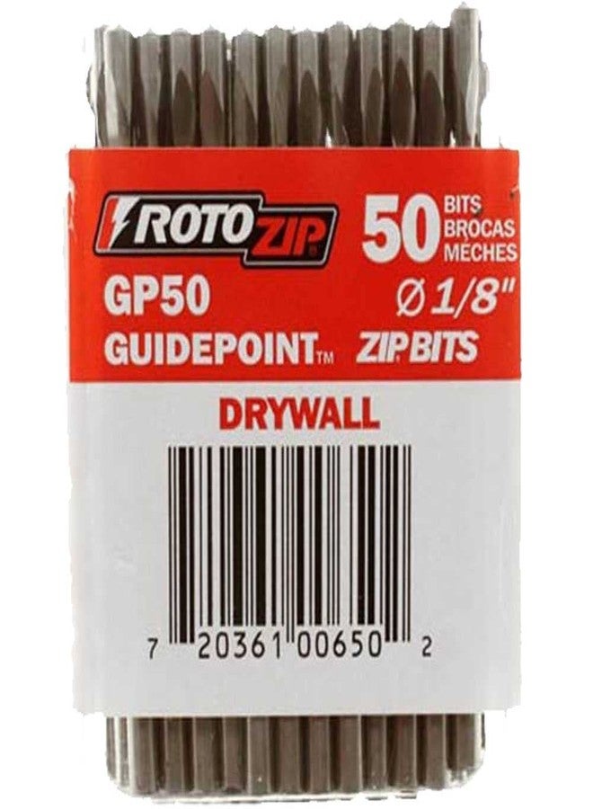 RotoZip GP50 1/8-Inch Drywall Guidepoint Cutting Bits (50-Pack), Cutting Drywall, For use with Roto Zip Spiral Saw - Image 1