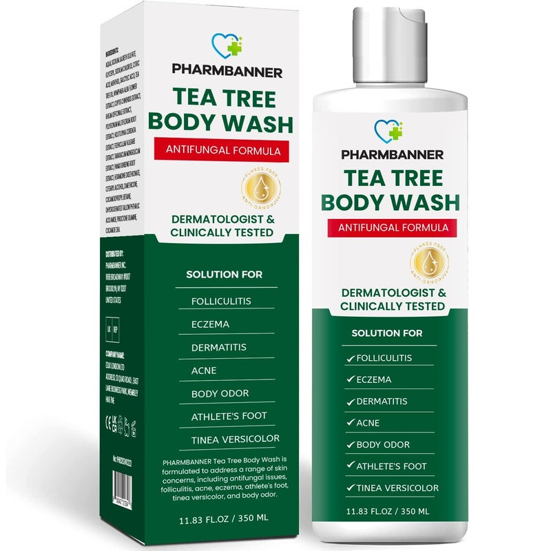 Tea Tree Body Wash Antifungal Folliculitis Treatment for DermatitisProne Skin Face  Body Acne Jock Itch Athletes Foot Ringworm Tinea Versicolor Body Odor Eczema and Hidradenitis Suppurativa