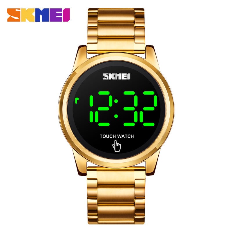 SKMEI Mens Fashion Touchscreen Watch Gold-Steel Strip