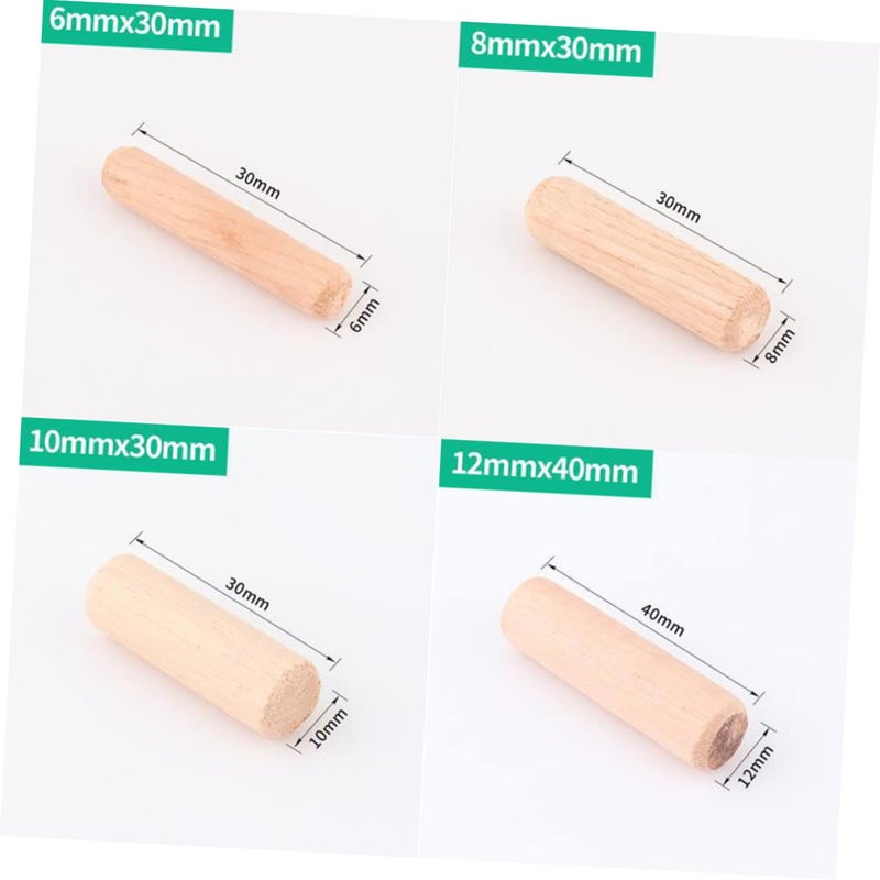 JECOMPRIS 400pcs Wooden Dowel Assorted Wood Dowels for Woodworking Crafts Furniture Making DIY Projects - Image 4
