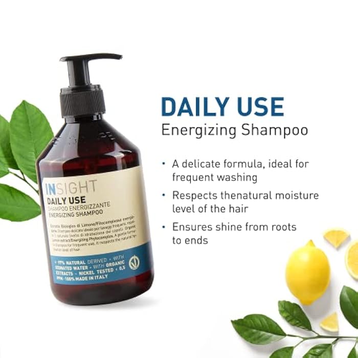 INSIGHT Clean Beauty Daily Use Energizing Shampoo for Soft & Shiny Hair, Vegan, 13.5 fl oz - Image 3
