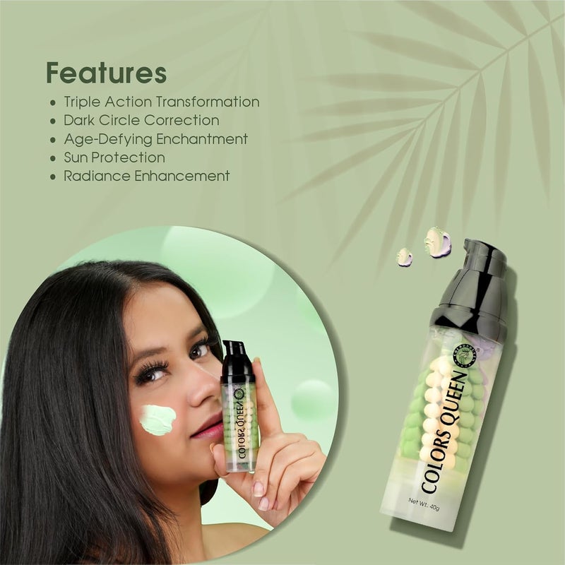 COLORS QUEEN Colors Queen 3 in 1 Facial Primer Lightweight Long Lasting Highly Moisturizing Formula Long Lasting Dewy Primer for Face Makeup 40g 02 - Image 3