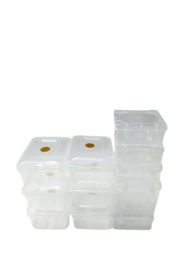 Hesch 9 Brand Plastic Container Box, Plastic Container Bulk Combo Pack of 6 Small Flip Open, 6 Big Size Boxes Total 12 Boxes (6 COMMANDER BOXES & 6 RC22) - Image 1