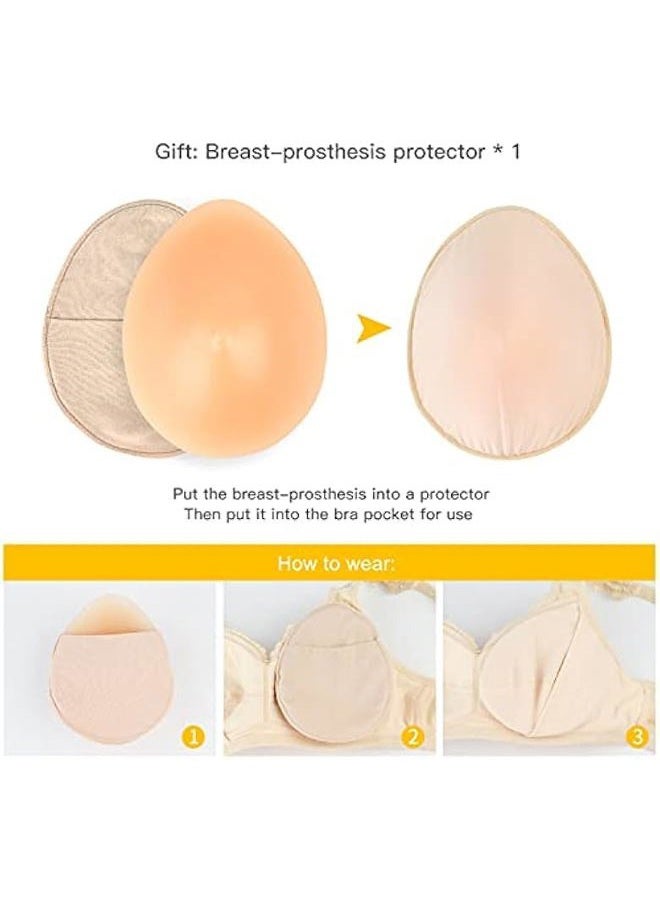 ONEFENG One Piece Waterdrop Silicone Breast Forms Mastectomy Prosthesis Concave Bra Pad Breast Ehancers - Image 4