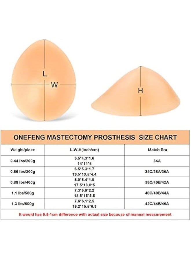 ONEFENG One Piece Waterdrop Silicone Breast Forms Mastectomy Prosthesis Concave Bra Pad Breast Ehancers - Image 5