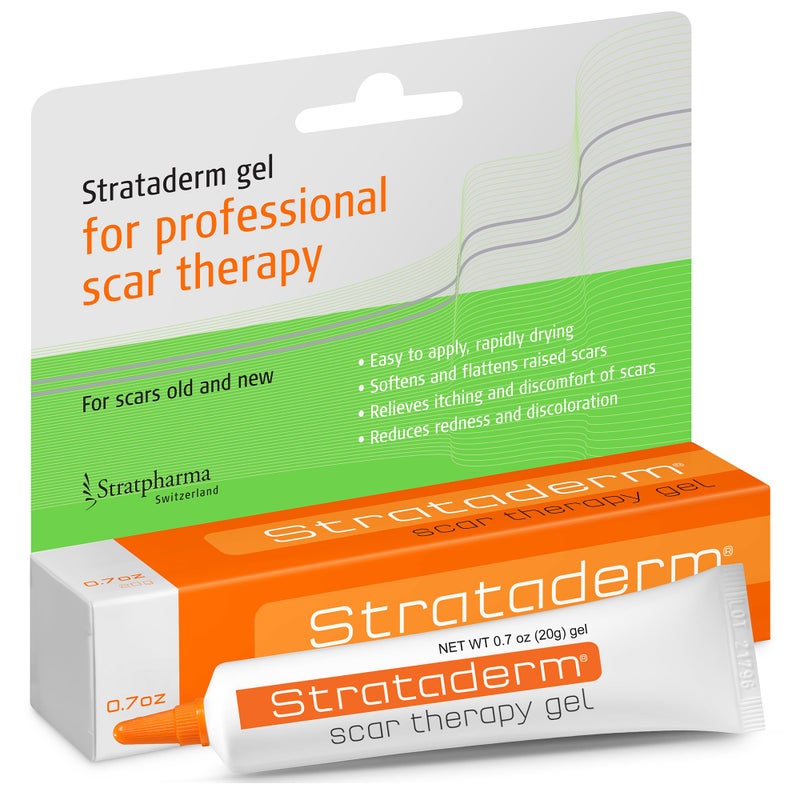 Strataderm Professional Scar Therapy Gel Old and New Scars from General Surgery Trauma Wounds Burns Bites Acne Skin Disease Reduces Redness Discoloration Discomfort Itch 20g 07oz
