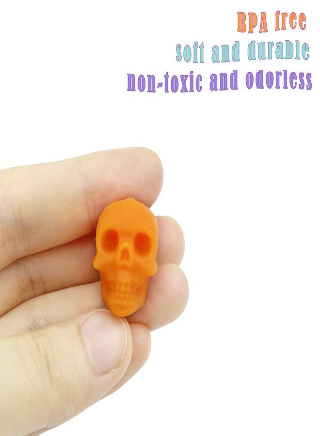 metulip 20Pcs Skull Beads Silicone Focal Beads Halloween Skull Spacer Bead for Crafts Making DIY Bracelets Necklaces Crafts Knitting Needle Stoppers - Image 2