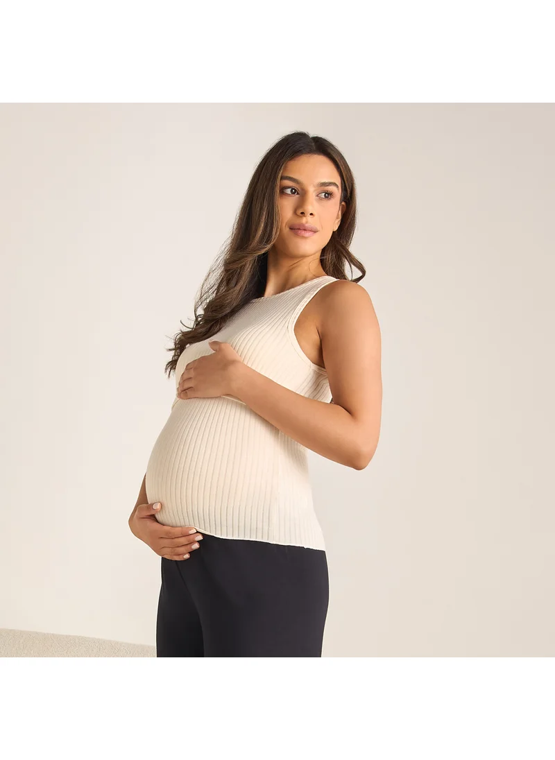Splash FAV Ribbed Maternity Camisole with Round Neck