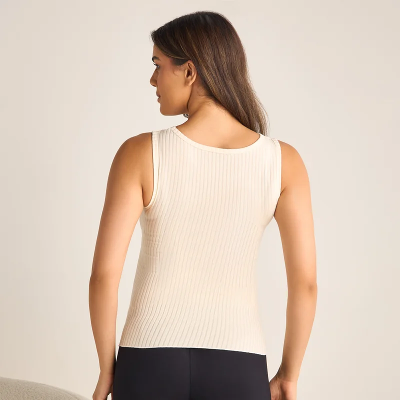 Splash FAV Ribbed Maternity Camisole with Round Neck