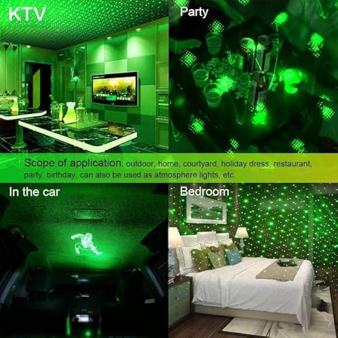 NALACAL قطعتان من مصابيح النجوم بمنفذ USB، مصابيح سقف السيارة، مصابيح ليلية محمولة، مصابيح نجوم رومانسية، مصابيح نجوم قابلة للتعديل، مصابيح نجوم محيطة للسيارة، لغرفة النوم، السقف - Image 5