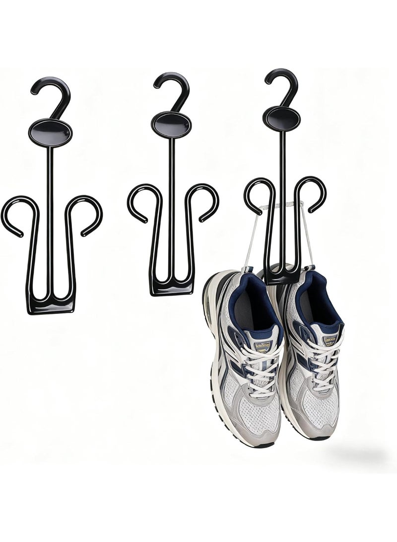 Bukela Plastic Shoe Rack Hooks, Wall Mount Hangers for Drying, Organizing, and Storage, Space Saving Shoe Rack for Home, Shop, Supermarket, Mall (30 PCS, Black) - Image 1