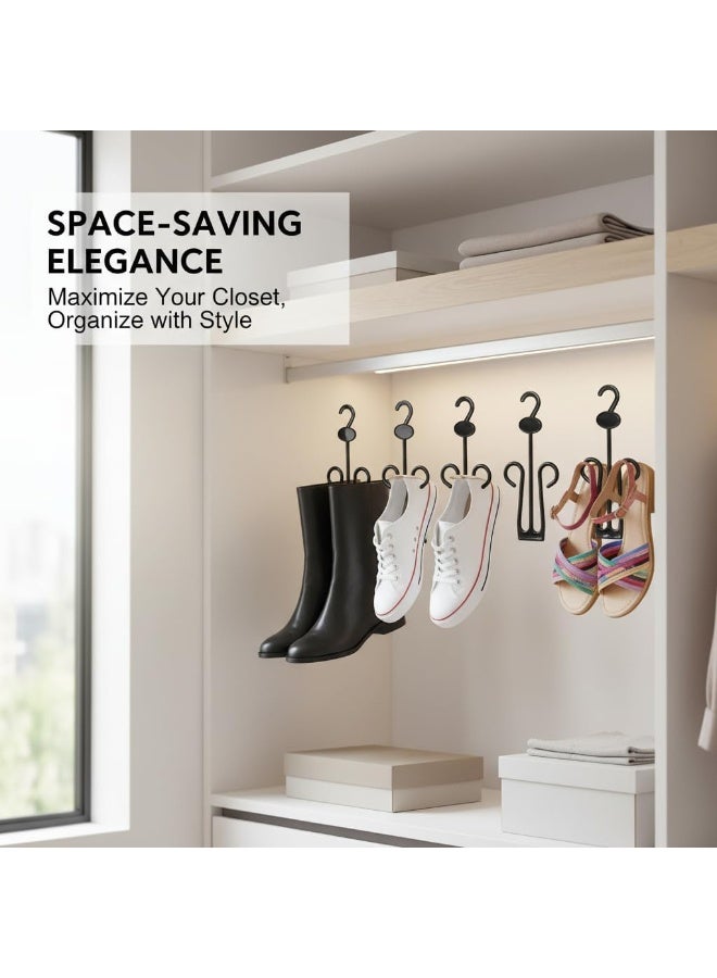 Bukela Plastic Shoe Rack Hooks, Wall Mount Hangers for Drying, Organizing, and Storage, Space Saving Shoe Rack for Home, Shop, Supermarket, Mall (30 PCS, Black) - Image 4