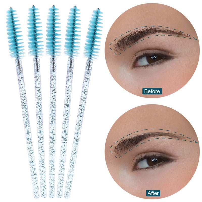 Tbestmax 300 Disposable Mascara Wands Eye Lash Brush Spoolies for Eyebrow/Eyelash Extension Blue - Image 3