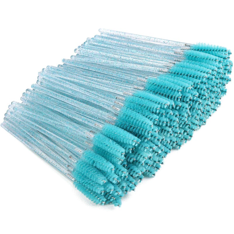 Tbestmax 300 Disposable Mascara Wands Eye Lash Brush Spoolies for Eyebrow/Eyelash Extension Blue - Image 1