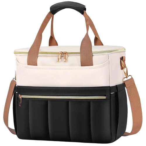 ISEYOU Insulated Lunch Bag Large Capacity Lunch Box Cooler Tote WideOpening Leakproof Lining Multiple Pockets 147L with Adjustable Shoulder Strap for Work Travel Picnic Beach Women Men - Image 1