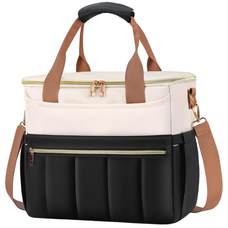 ISEYOU Insulated Lunch Bag Large Capacity Lunch Box Cooler Tote WideOpening Leakproof Lining Multiple Pockets 147L with Adjustable Shoulder Strap for Work Travel Picnic Beach Women Men - Image 2