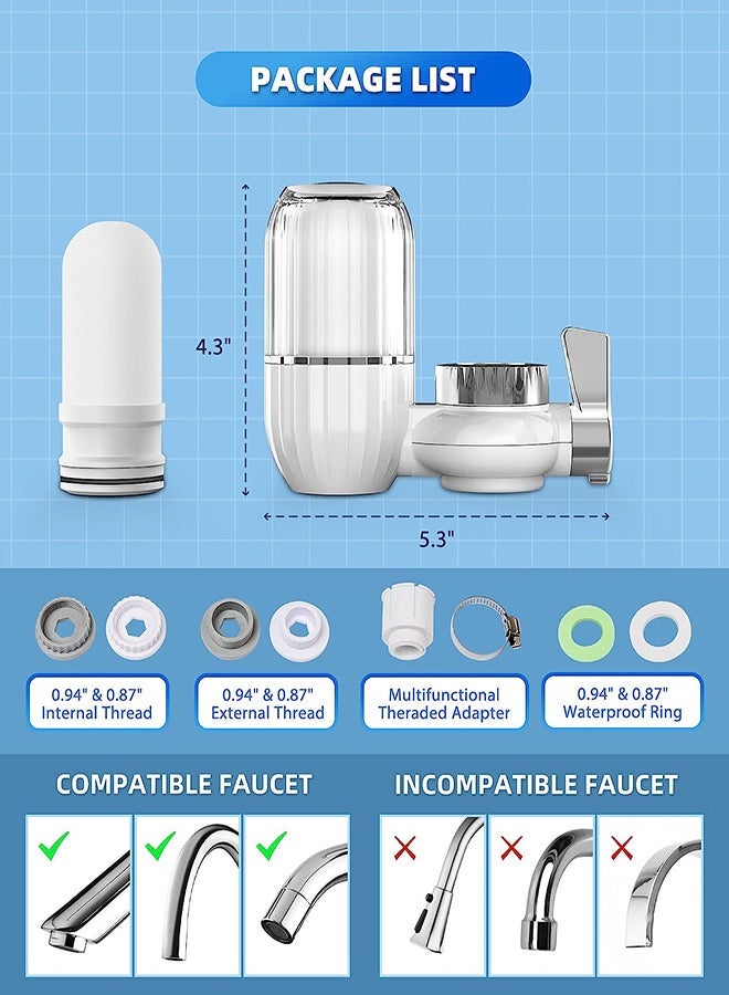 Y&D Transparent Shell Faucet Water Filter 400 Gallons High Purifier for Tap Mount Kitchen and Bathroom Sink Reduces Chlorine Taste Odor Better - Image 4