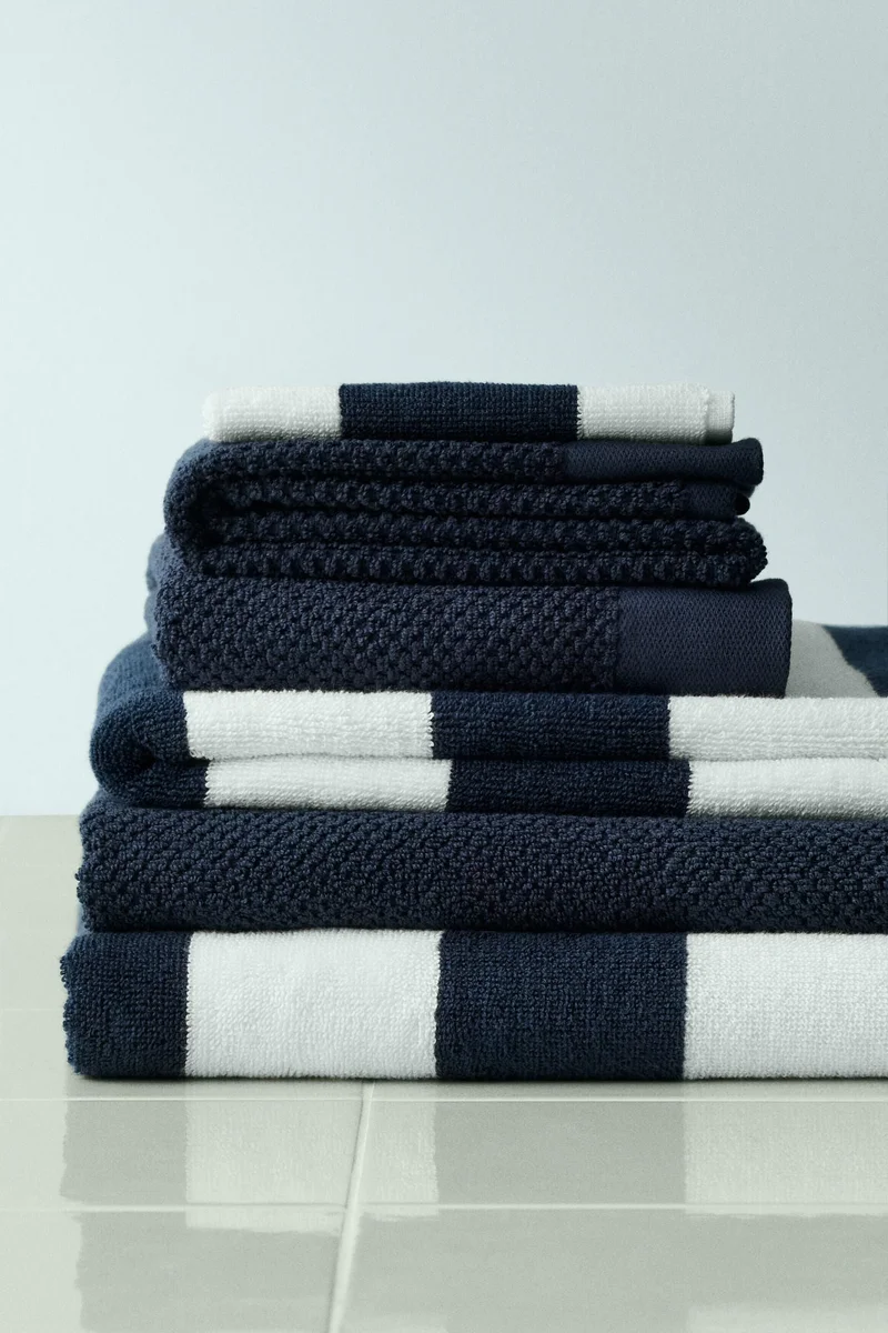 H&M Striped cotton terry guest towel