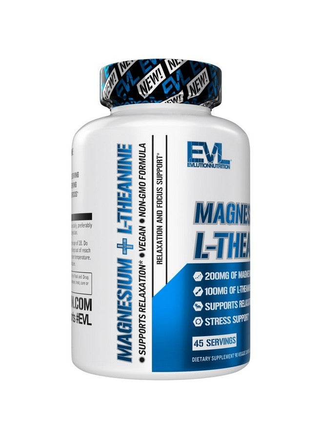 Evlution Nutrition Magnesium + L-Theanine - Natural Relaxation & Focus Support - 200mg Magnesium + 100mg L-Theanine - Vegan & Non-GMO - Dietary Supplement - 45 Servings - 90 Veggie Capsules - Image 4