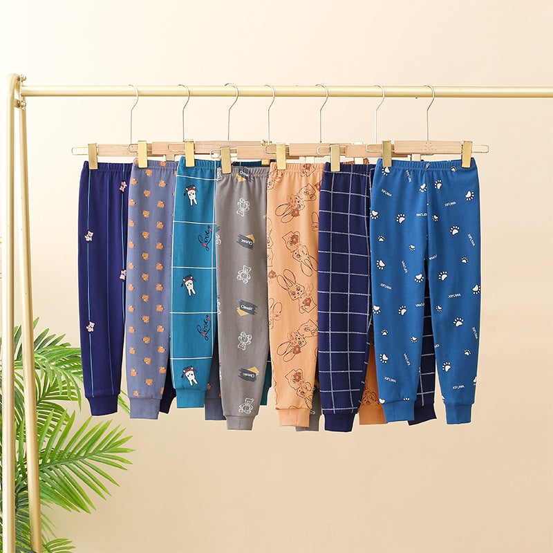 Children'S Autumn Cotton Wool Pants Cotton Long Johns Inner Wear Leggings Underpants Thin Boys And Girls Warm Wool Pants - Image 3